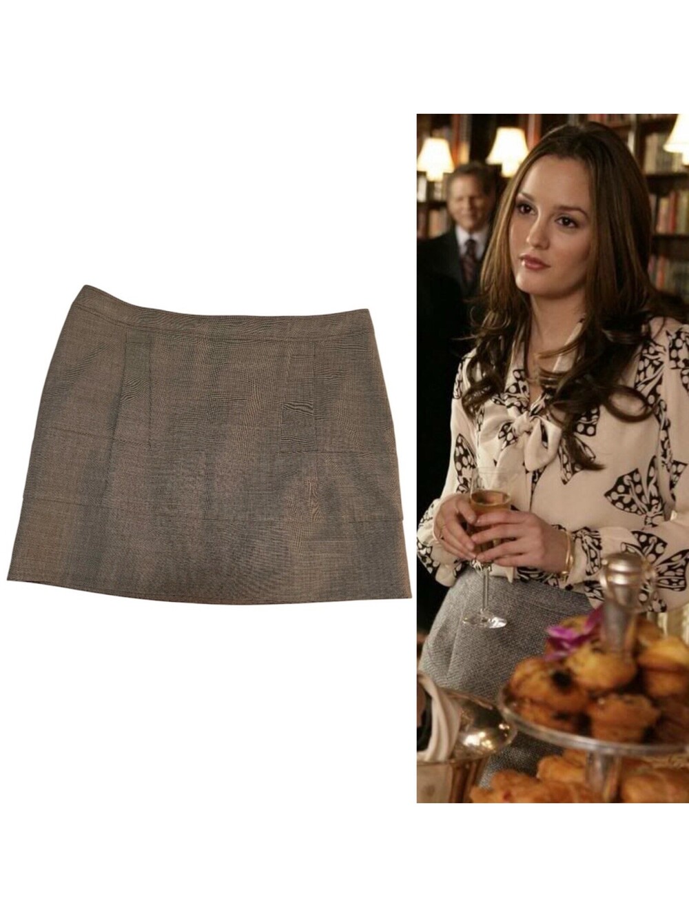 ASO Blair Waldorf Gossip Girl See By Chloe Grey Mini Skirt Size 8